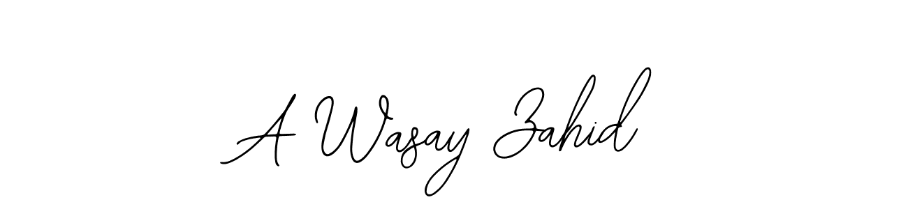 You should practise on your own different ways (Bearetta-2O07w) to write your name (A Wasay Zahid) in signature. don't let someone else do it for you. A Wasay Zahid signature style 12 images and pictures png