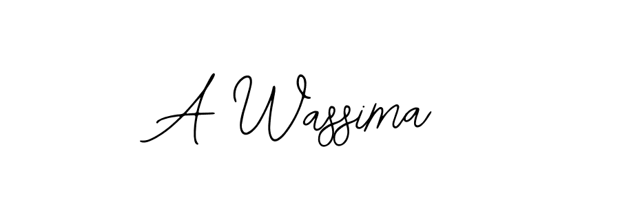 How to make A Wassima name signature. Use Bearetta-2O07w style for creating short signs online. This is the latest handwritten sign. A Wassima signature style 12 images and pictures png