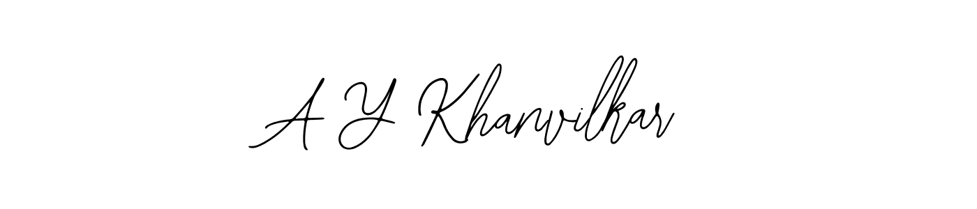 You should practise on your own different ways (Bearetta-2O07w) to write your name (A Y Khanvilkar) in signature. don't let someone else do it for you. A Y Khanvilkar signature style 12 images and pictures png