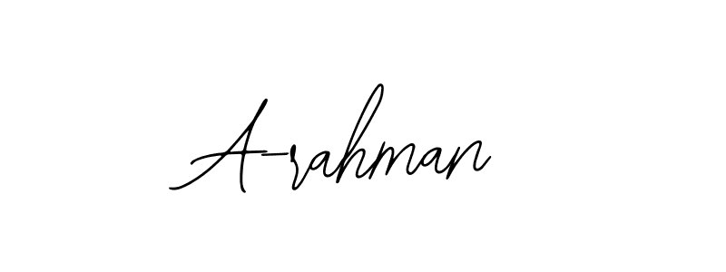 Design your own signature with our free online signature maker. With this signature software, you can create a handwritten (Bearetta-2O07w) signature for name A-rahman. A-rahman signature style 12 images and pictures png