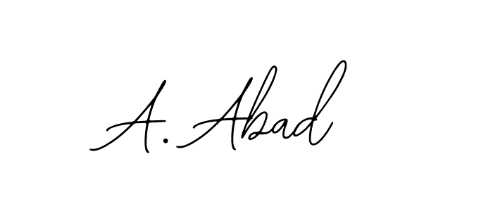 How to make A. Abad name signature. Use Bearetta-2O07w style for creating short signs online. This is the latest handwritten sign. A. Abad signature style 12 images and pictures png