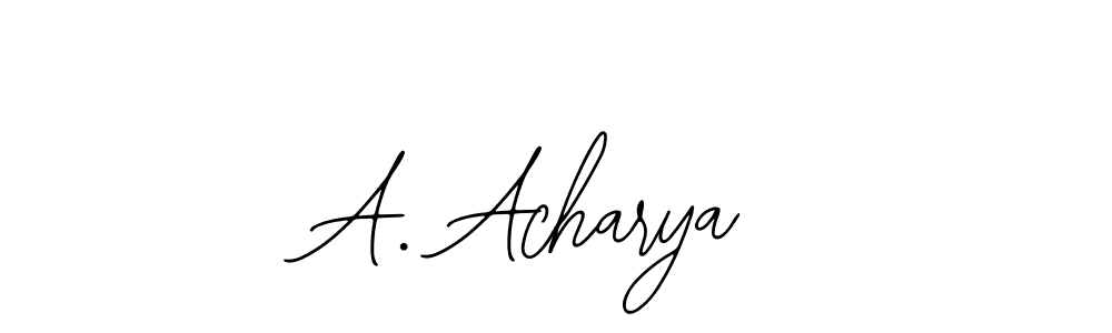 The best way (Bearetta-2O07w) to make a short signature is to pick only two or three words in your name. The name A. Acharya include a total of six letters. For converting this name. A. Acharya signature style 12 images and pictures png