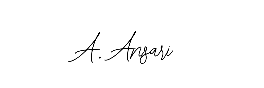 The best way (Bearetta-2O07w) to make a short signature is to pick only two or three words in your name. The name A. Ansari include a total of six letters. For converting this name. A. Ansari signature style 12 images and pictures png