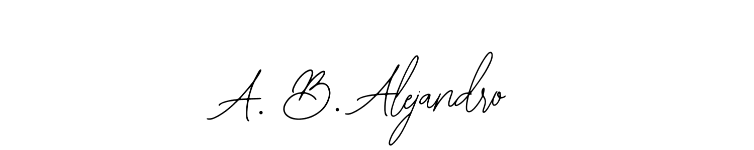 How to make A. B. Alejandro name signature. Use Bearetta-2O07w style for creating short signs online. This is the latest handwritten sign. A. B. Alejandro signature style 12 images and pictures png