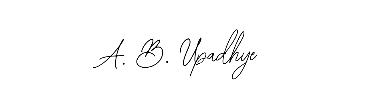 How to make A. B. Upadhye name signature. Use Bearetta-2O07w style for creating short signs online. This is the latest handwritten sign. A. B. Upadhye signature style 12 images and pictures png