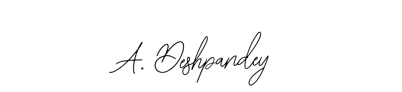 See photos of A. Deshpandey official signature by Spectra . Check more albums & portfolios. Read reviews & check more about Bearetta-2O07w font. A. Deshpandey signature style 12 images and pictures png