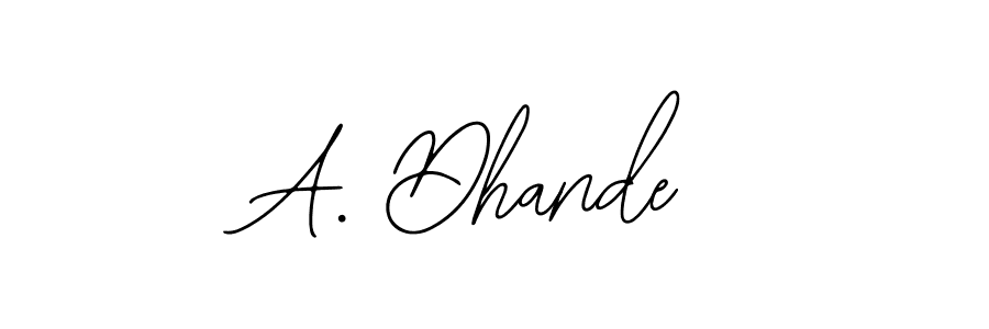 How to make A. Dhande name signature. Use Bearetta-2O07w style for creating short signs online. This is the latest handwritten sign. A. Dhande signature style 12 images and pictures png
