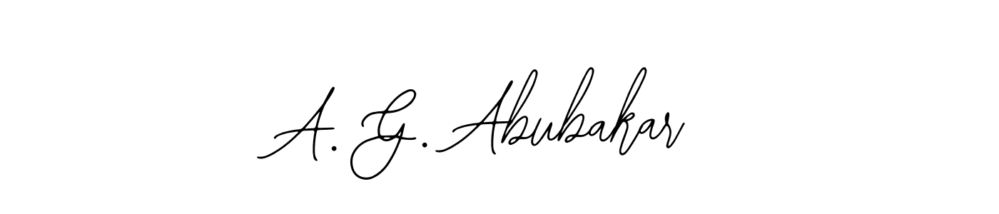 Design your own signature with our free online signature maker. With this signature software, you can create a handwritten (Bearetta-2O07w) signature for name A. G. Abubakar. A. G. Abubakar signature style 12 images and pictures png