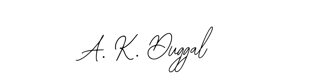 How to make A. K. Duggal name signature. Use Bearetta-2O07w style for creating short signs online. This is the latest handwritten sign. A. K. Duggal signature style 12 images and pictures png