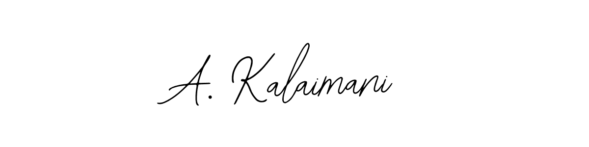 if you are searching for the best signature style for your name A. Kalaimani. so please give up your signature search. here we have designed multiple signature styles  using Bearetta-2O07w. A. Kalaimani signature style 12 images and pictures png