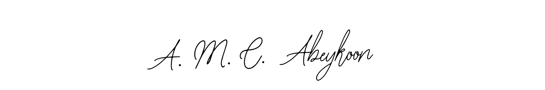 Use a signature maker to create a handwritten signature online. With this signature software, you can design (Bearetta-2O07w) your own signature for name A. M. C.  Abeykoon. A. M. C.  Abeykoon signature style 12 images and pictures png