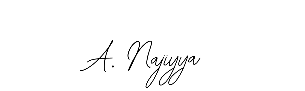 if you are searching for the best signature style for your name A. Najiyya. so please give up your signature search. here we have designed multiple signature styles  using Bearetta-2O07w. A. Najiyya signature style 12 images and pictures png