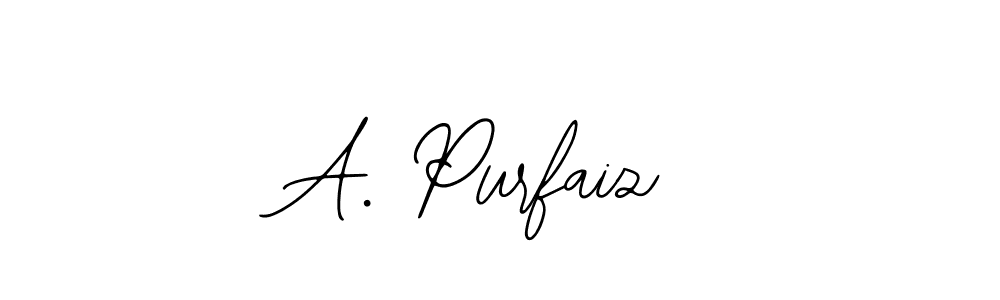 This is the best signature style for the A. Purfaiz name. Also you like these signature font (Bearetta-2O07w). Mix name signature. A. Purfaiz signature style 12 images and pictures png