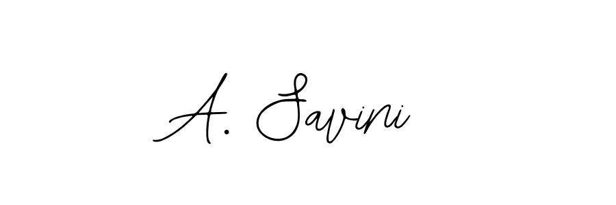 How to make A. Savini name signature. Use Bearetta-2O07w style for creating short signs online. This is the latest handwritten sign. A. Savini signature style 12 images and pictures png