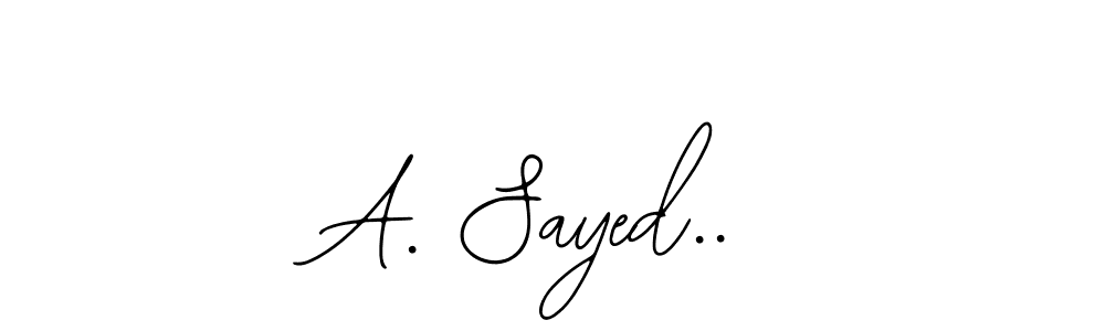 Also You can easily find your signature by using the search form. We will create A. Sayed.. name handwritten signature images for you free of cost using Bearetta-2O07w sign style. A. Sayed.. signature style 12 images and pictures png