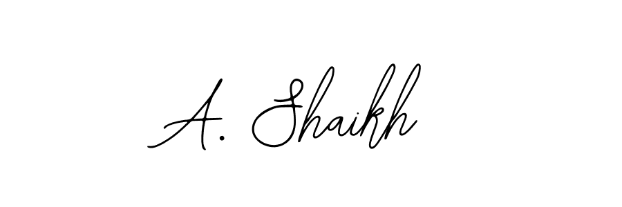 How to make A. Shaikh name signature. Use Bearetta-2O07w style for creating short signs online. This is the latest handwritten sign. A. Shaikh signature style 12 images and pictures png