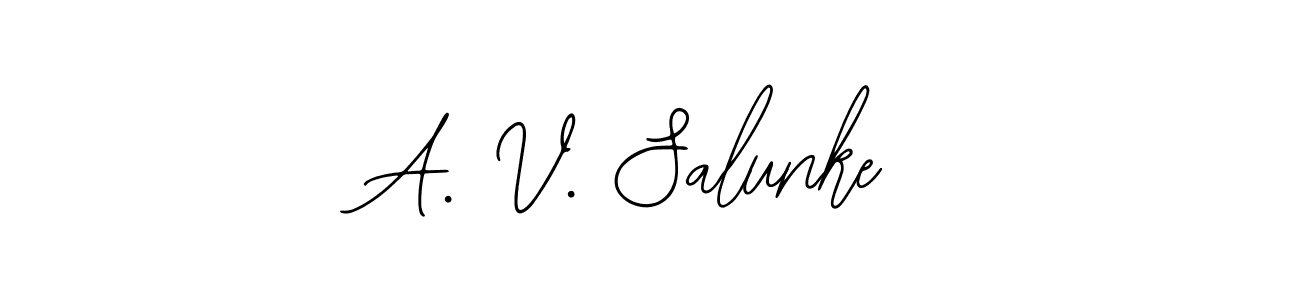 How to make A. V. Salunke name signature. Use Bearetta-2O07w style for creating short signs online. This is the latest handwritten sign. A. V. Salunke signature style 12 images and pictures png