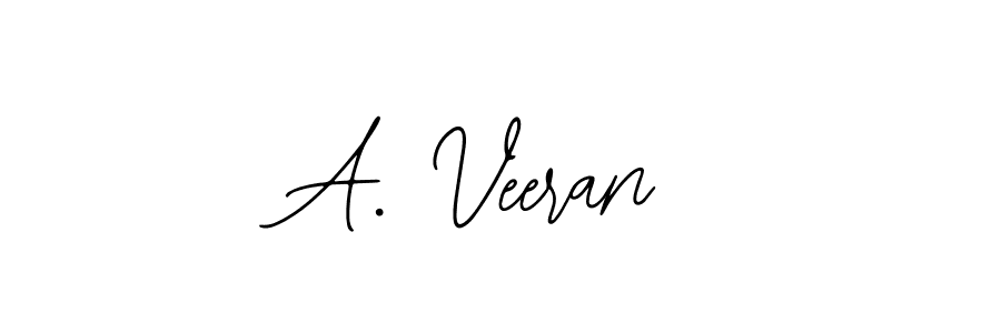 How to make A. Veeran name signature. Use Bearetta-2O07w style for creating short signs online. This is the latest handwritten sign. A. Veeran signature style 12 images and pictures png