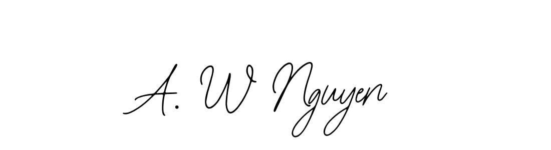 The best way (Bearetta-2O07w) to make a short signature is to pick only two or three words in your name. The name A. W Nguyen include a total of six letters. For converting this name. A. W Nguyen signature style 12 images and pictures png