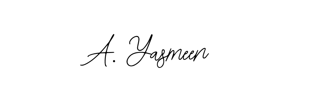 The best way (Bearetta-2O07w) to make a short signature is to pick only two or three words in your name. The name A. Yasmeen include a total of six letters. For converting this name. A. Yasmeen signature style 12 images and pictures png