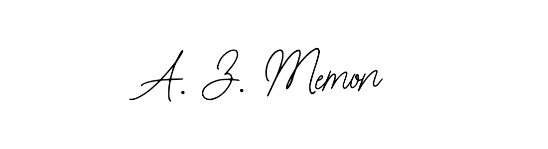 How to make A. Z. Memon name signature. Use Bearetta-2O07w style for creating short signs online. This is the latest handwritten sign. A. Z. Memon signature style 12 images and pictures png