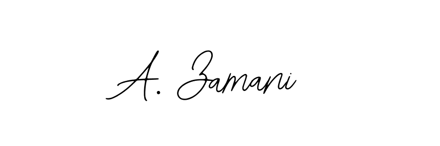 How to make A. Zamani name signature. Use Bearetta-2O07w style for creating short signs online. This is the latest handwritten sign. A. Zamani signature style 12 images and pictures png