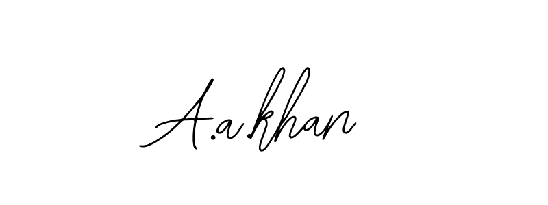 How to make A.a.khan name signature. Use Bearetta-2O07w style for creating short signs online. This is the latest handwritten sign. A.a.khan signature style 12 images and pictures png