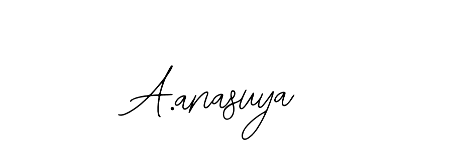 How to make A.anasuya name signature. Use Bearetta-2O07w style for creating short signs online. This is the latest handwritten sign. A.anasuya signature style 12 images and pictures png