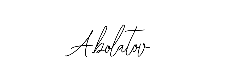 How to make A.bolatov name signature. Use Bearetta-2O07w style for creating short signs online. This is the latest handwritten sign. A.bolatov signature style 12 images and pictures png