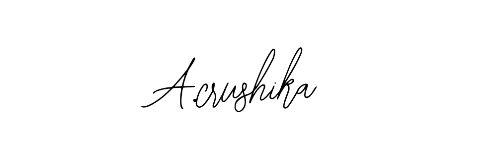 How to Draw A.crushika signature style? Bearetta-2O07w is a latest design signature styles for name A.crushika. A.crushika signature style 12 images and pictures png