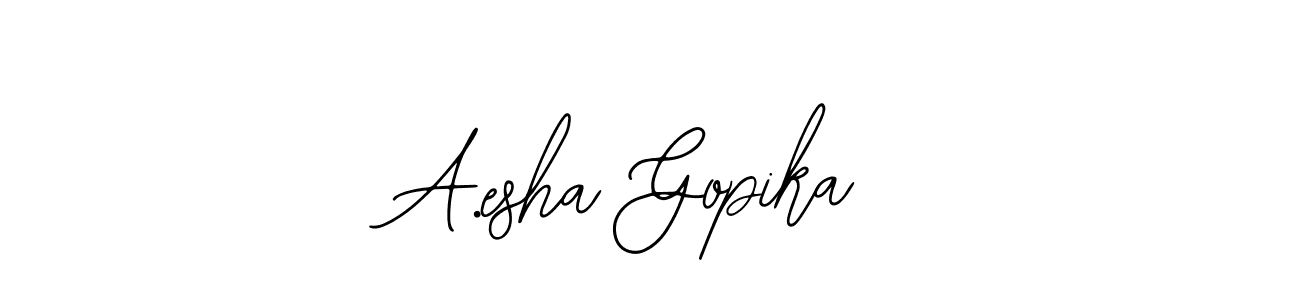 if you are searching for the best signature style for your name A.esha Gopika. so please give up your signature search. here we have designed multiple signature styles  using Bearetta-2O07w. A.esha Gopika signature style 12 images and pictures png