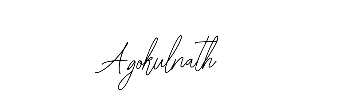 The best way (Bearetta-2O07w) to make a short signature is to pick only two or three words in your name. The name A.gokulnath include a total of six letters. For converting this name. A.gokulnath signature style 12 images and pictures png