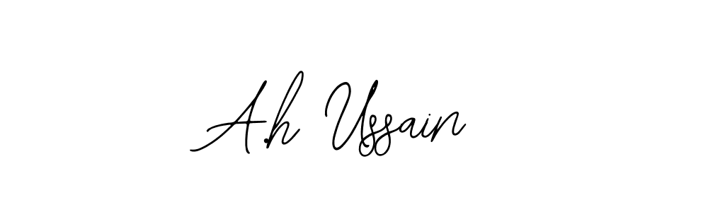Make a beautiful signature design for name A.h Ussain. With this signature (Bearetta-2O07w) style, you can create a handwritten signature for free. A.h Ussain signature style 12 images and pictures png