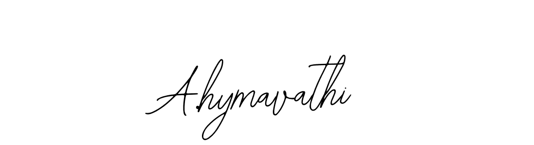 How to make A.hymavathi name signature. Use Bearetta-2O07w style for creating short signs online. This is the latest handwritten sign. A.hymavathi signature style 12 images and pictures png