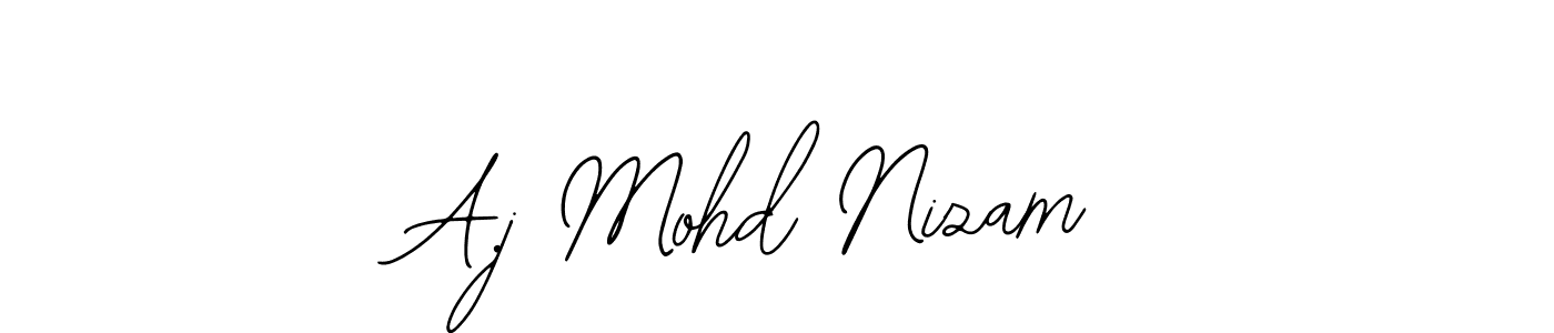 The best way (Bearetta-2O07w) to make a short signature is to pick only two or three words in your name. The name A.j Mohd Nizam include a total of six letters. For converting this name. A.j Mohd Nizam signature style 12 images and pictures png