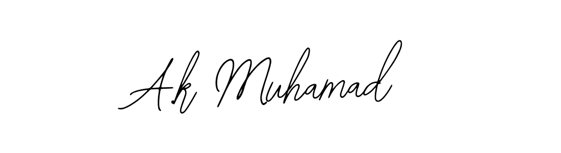 Design your own signature with our free online signature maker. With this signature software, you can create a handwritten (Bearetta-2O07w) signature for name A.k Muhamad. A.k Muhamad signature style 12 images and pictures png
