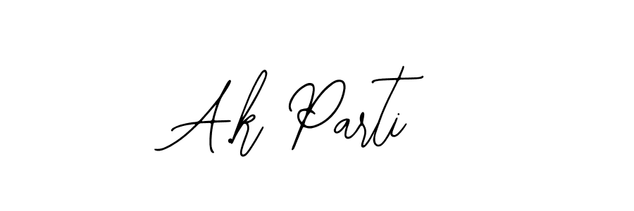 How to make A.k Parti name signature. Use Bearetta-2O07w style for creating short signs online. This is the latest handwritten sign. A.k Parti signature style 12 images and pictures png