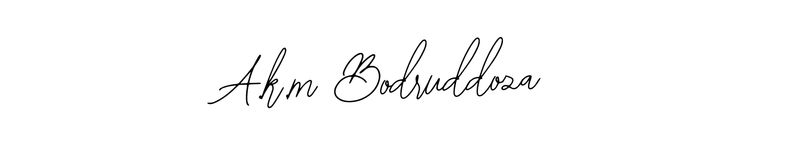 Design your own signature with our free online signature maker. With this signature software, you can create a handwritten (Bearetta-2O07w) signature for name A.k.m Bodruddoza. A.k.m Bodruddoza signature style 12 images and pictures png