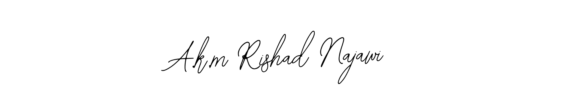 Also we have A.k.m Rishad Najawi name is the best signature style. Create professional handwritten signature collection using Bearetta-2O07w autograph style. A.k.m Rishad Najawi signature style 12 images and pictures png