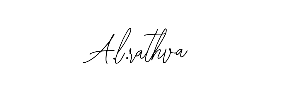 How to make A.l.rathva name signature. Use Bearetta-2O07w style for creating short signs online. This is the latest handwritten sign. A.l.rathva signature style 12 images and pictures png