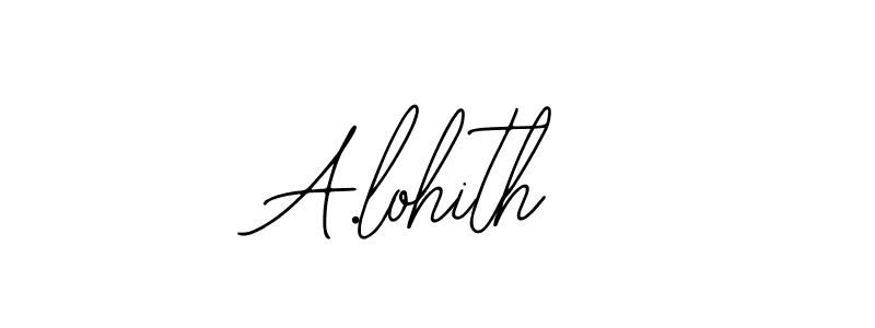 How to make A.lohith name signature. Use Bearetta-2O07w style for creating short signs online. This is the latest handwritten sign. A.lohith signature style 12 images and pictures png