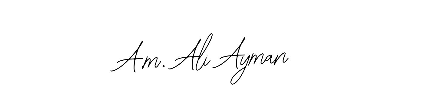 Design your own signature with our free online signature maker. With this signature software, you can create a handwritten (Bearetta-2O07w) signature for name A.m. Ali Ayman. A.m. Ali Ayman signature style 12 images and pictures png