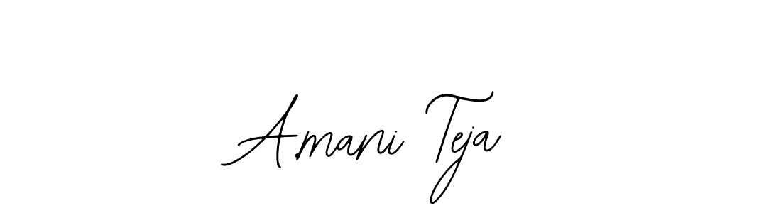 The best way (Bearetta-2O07w) to make a short signature is to pick only two or three words in your name. The name A.mani Teja include a total of six letters. For converting this name. A.mani Teja signature style 12 images and pictures png