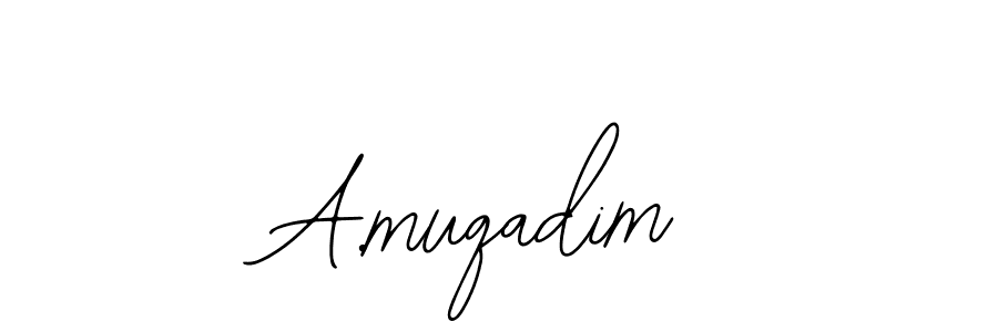 Bearetta-2O07w is a professional signature style that is perfect for those who want to add a touch of class to their signature. It is also a great choice for those who want to make their signature more unique. Get A.muqadim name to fancy signature for free. A.muqadim signature style 12 images and pictures png