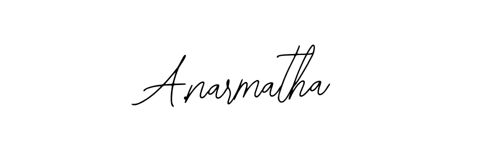 How to make A.narmatha name signature. Use Bearetta-2O07w style for creating short signs online. This is the latest handwritten sign. A.narmatha signature style 12 images and pictures png