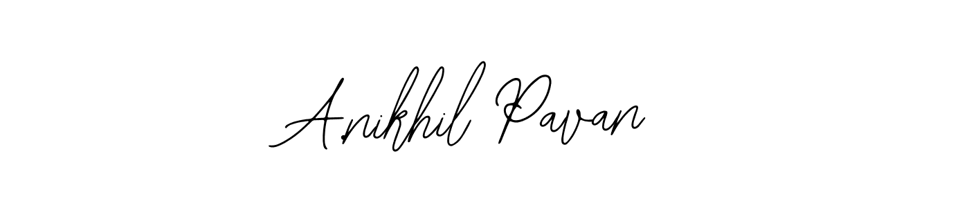 The best way (Bearetta-2O07w) to make a short signature is to pick only two or three words in your name. The name A.nikhil Pavan include a total of six letters. For converting this name. A.nikhil Pavan signature style 12 images and pictures png