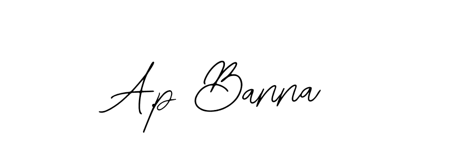 Use a signature maker to create a handwritten signature online. With this signature software, you can design (Bearetta-2O07w) your own signature for name A.p Banna. A.p Banna signature style 12 images and pictures png