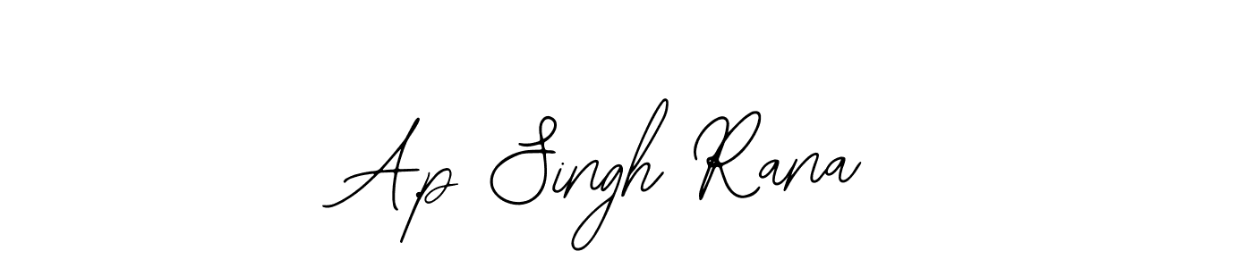 The best way (Bearetta-2O07w) to make a short signature is to pick only two or three words in your name. The name A.p Singh Rana include a total of six letters. For converting this name. A.p Singh Rana signature style 12 images and pictures png
