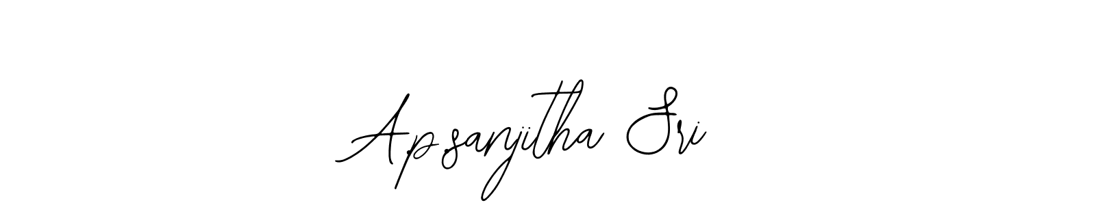 Create a beautiful signature design for name A.p.sanjitha Sri. With this signature (Bearetta-2O07w) fonts, you can make a handwritten signature for free. A.p.sanjitha Sri signature style 12 images and pictures png