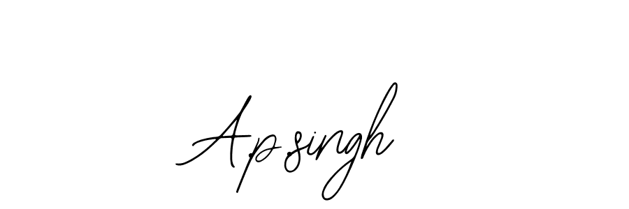 How to make A.p.singh name signature. Use Bearetta-2O07w style for creating short signs online. This is the latest handwritten sign. A.p.singh signature style 12 images and pictures png